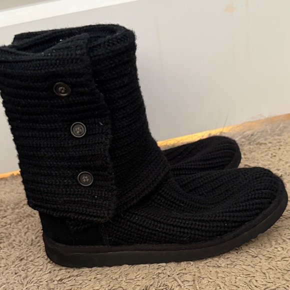 UGG Black Knit Boots with Buttons - Picture 11 of 11